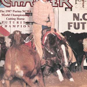 1962-1991: NCHA Open Futurity Champions (Chatter Edition)  Image: 1987 NCHA Open Futurity Champion, Smart Date, shown by Leon Harrel. 
