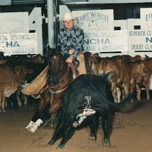 Lonesome Playboy  Image: Lonesome Playboy shown by Jody Galyean at the 1991 NCHA Derby. 