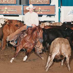 Mark Lavender  Image: Mark Lavender showing at the 1997 NCHA Derby. 