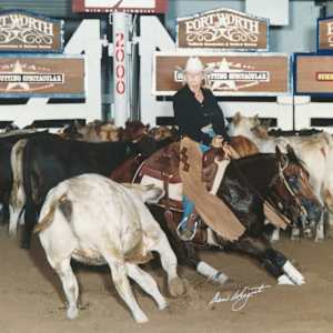 Christy Leeth  Image: Christy Leeth showing at the 2000 NCHA Derby Amateur.