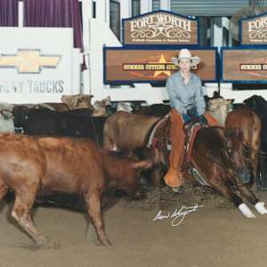 Linda Holmes  Image: Linda Holmes showing at the 2000 NCHA Summer Spectacular, Non-Pro. 
