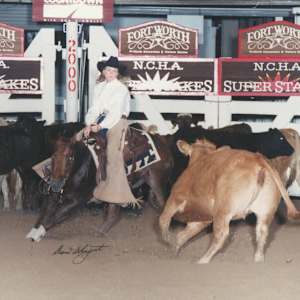 Gail Hamilton  Image: Gail Hamilton showing at the 2000 Super Stakes and riding Sandual. 