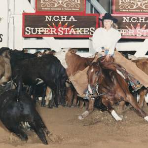 Christy Leeth  Image: Christy Leeth showing at the 2001 NCHA Super Stakes. 