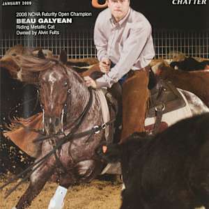 1992 - 2021: NCHA Open Futurity Champions (Chatter Edition)  Image: 2008 NCHA Open Futurity Champion, Metallic Cat, shown by Beau Galyean.