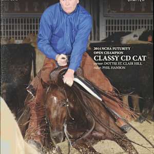 1992 - 2021: NCHA Open Futurity Champions (Chatter Edition)  Image: 2014 NCHA Open Futurity Champion, Classy CD Cat, shown by Phil Hanson.