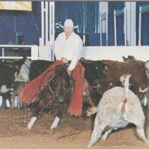 1978-2009 NCHA Past Open World Finals Champions  Image: 1995,1997,1999 NCHA Open World Finals Champion, Meradas Little Sue. Ridden by Kobie Wood