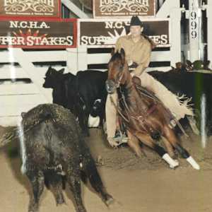 Betsy Mecom  Image: Betsy Mecom at the 1999 Super Stakes, riding Little Short Stuff. 