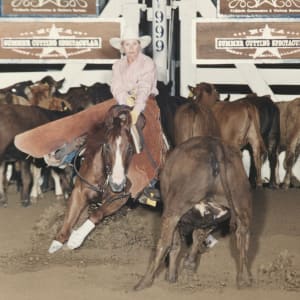 Linda Mussallem  Image: Linda Mussallem riding Remedy for Sweets at the 1999 Summer Spectacular and took home the Non-Pro Champion title. 