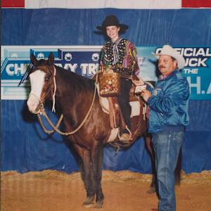 Lynda Lynx  Image: Lynda Lynx, shown by Paige Hough, the Jr. Youth Champion, pictured with Eugene Barnett.