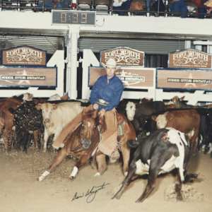 Meradas Dee Jay  Image: Meradas Dee Jay, shown by Guy Woods, owned by EE Ranches, 1995 NCHA Summer Spectacular, Open.
