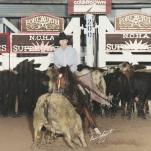 Michelle Mowery  Image: Mitchelle Mowery at the 2001 Super Stakes, riding Smart Peppy Chic and showing in the Non-Pro, 18th.