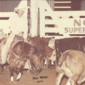 Peppy Playmate  Image: Peppy Playmate shown by Leon Harrel at the NCHA Super Stakes