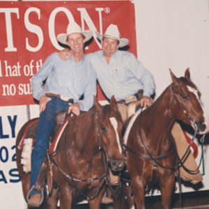 Tom Lyons  Image: Tom Lyons, pictured with Jim Milner at 1987 Super Stakes. 
