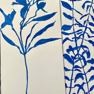 Floral silhouettes in blue by Doris Wasserman  Image: Detail image