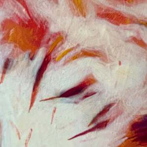 August Lingers by Doris Wasserman  Image: August Lingers. Detail #3. Acrylic, graphite, cold wax on panel. 10 inches