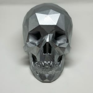 After Life Skull - Shimmering Silver by Angie Jones