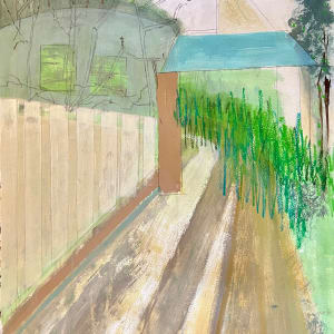 Blue Roof by Lori Rhodes Art