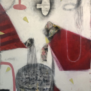 Yellow Cones Sprinkled on Composition by Michael Gadlin