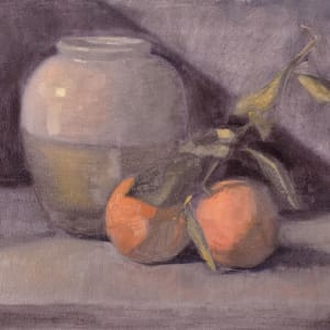Two Oranges with Vase by Curtis Green