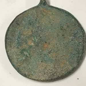 Bronze amulet? with Menorah, 100 CE 
