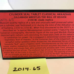 Cylinder Seal Tablet:  Gilgamesh Wrestles the Bull of Heaven 
