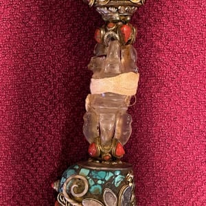 Tibetan dagger with 4 faces of Mahakala 