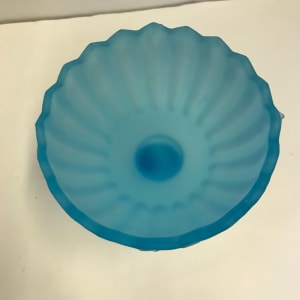 Blue Glass Flower Dish 