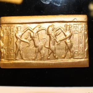 Cylinder Seal Tablet:  Gilgamesh Wrestles the Bull of Heaven 