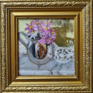 Everlastings, Silver Jug and Belgium Lace by Miranda Free 