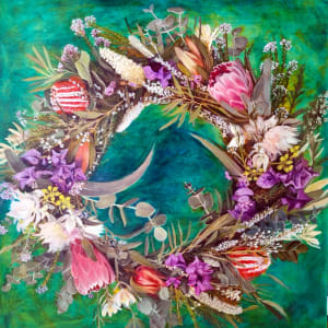 Wreath in a Sea of Turquoise by Miranda Free 