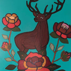 Deer Among Flowers by Denise L. Emerson