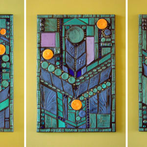 Clay quilt and clay panels by Helen Helwig 