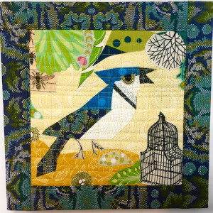Yellow Rim-Eyed Blue Jay by Audrey Hyvonen