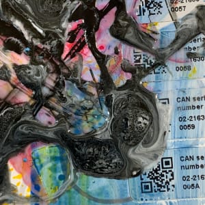 Ten Twenty with an Additional Thirty  Image: detail showing collaged stickers