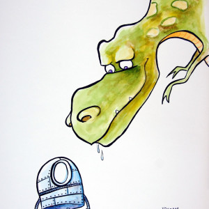 Robot v. Dinosaur by Vikram Madan