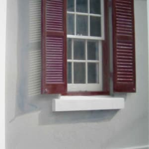 Window with red Shutters