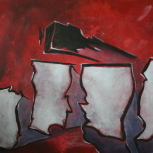 Red, Undulating Keys by Karen Phillips~Curran