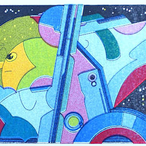 Bug Cards Sleeve by Chris Harnan  Image: A small postcard sized print that came with the series