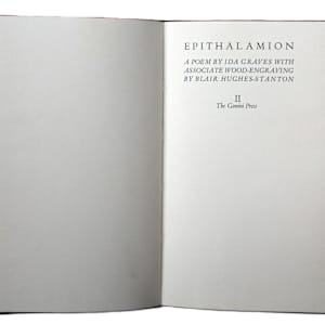 Epithalamion by The Gemini Press, Ida Graves, Blair Hughes-Stanton