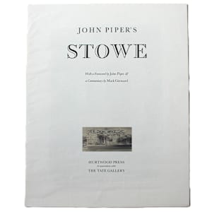 John Piper's Stowe by Hurtwood Press, John Piper  Image: Title page