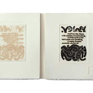 Kubla Khan by Walter Hoyle, Samuel Taylor Coleridge  Image: Page 6 'And from this chasm, with ceaseless turmoil seething, / As if this earth in fast thick pants were breathing, / A mighty fountain momently was forced:'