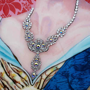Queen Elizabeth II by Francois Michel Beausoleil  Image: the Nizam of Hyderabad’s necklace