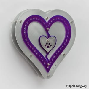 your heart in mine (alum paw - violet acrylic) by Angela Ridgway 