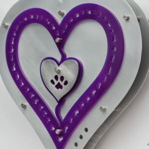 your heart in mine (alum paw - violet acrylic) by Angela Ridgway 