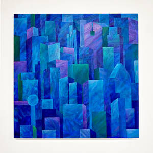 Skyline (Blues and Purples) by Mari Pohlman, Image 2.