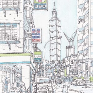 36 views to Taipei 101. Family Market print by Evgeny Bondarenko 
