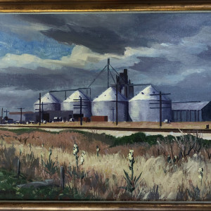 Corn Silos (Nebraska) c. 1966 by Eugene Kingman 