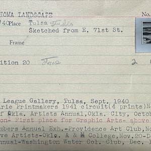 Oklahoma Landscape by Eugene Kingman  Image: Card File