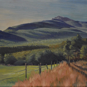 Harvest Time Near Mt. Monadnock  c. 1943 by Eugene Kingman 