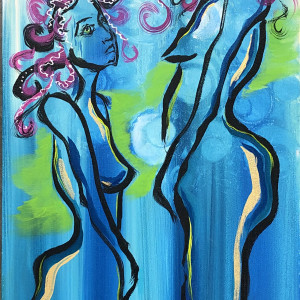 Sisters (in blue) by Evelyn Dufner